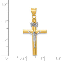 Load image into Gallery viewer, 14k Two-tone INRI Crucifix Pendant
