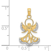 Load image into Gallery viewer, 14K w/Rhodium LOVE Angel Pendant

