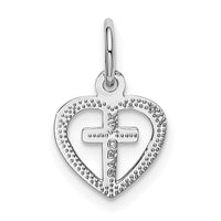 Load image into Gallery viewer, 14k White Gold Cross in Heart Charm
