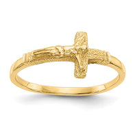 Load image into Gallery viewer, 14K Satin Finish Childs Crucifix Ring
