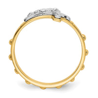 Load image into Gallery viewer, 14K Two-tone Crucifix Rosary Ring
