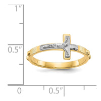 Load image into Gallery viewer, 14K Two-tone Crucifix Rosary Ring
