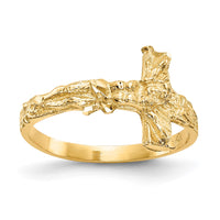 Load image into Gallery viewer, 14K Diamond-cut Crucifix Ring
