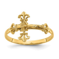Load image into Gallery viewer, 14K Diamond Cut Crucifix Ring
