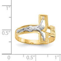 Load image into Gallery viewer, 14K Two-tone Crucifix Men&#39;s Ring

