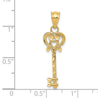 Load image into Gallery viewer, 14k Diamond-cut Key Pendant
