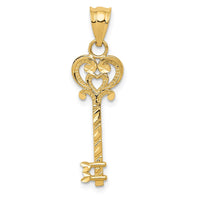 Load image into Gallery viewer, 14k Diamond-cut Key Pendant
