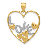Load image into Gallery viewer, 14K w/Rhodium LOVE and Floating Hearts Pendant
