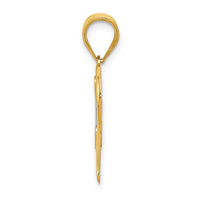 Load image into Gallery viewer, 14k and White Rhodium Diamond-cut Mom Heart Pendant
