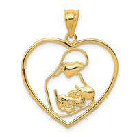 Load image into Gallery viewer, 14k Mother and Child in Heart Pendant
