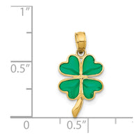 Load image into Gallery viewer, 14K 4-Leaf Clover Enameled Pendant
