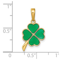 Load image into Gallery viewer, 14K 4-Leaf Clover Enameled Pendant
