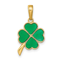Load image into Gallery viewer, 14K 4-Leaf Clover Enameled Pendant
