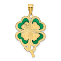 Load image into Gallery viewer, 14K 4-Leaf Clover Pendant with Enameled Tips Pendant
