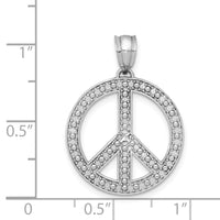 Load image into Gallery viewer, 14k White Peace Symbol Pendant
