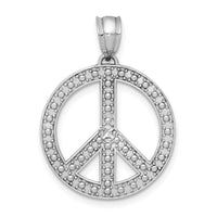 Load image into Gallery viewer, 14k White Peace Symbol Pendant
