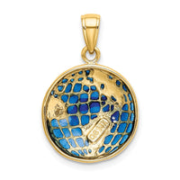 Load image into Gallery viewer, 14K Blue Enameled Globe Pendant
