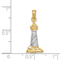 Load image into Gallery viewer, 14Kw/Rhodium 3D St. Augustine Lighthouse Pendant
