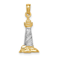 Load image into Gallery viewer, 14Kw/Rhodium 3D St. Augustine Lighthouse Pendant
