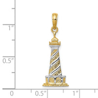 Load image into Gallery viewer, 14K and Rhodium Cape Hatteras Lighthouse Pendant
