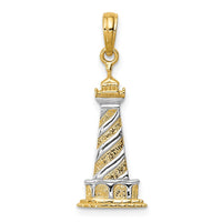 Load image into Gallery viewer, 14K and Rhodium Cape Hatteras Lighthouse Pendant
