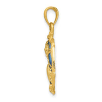 Load image into Gallery viewer, 14K Blue Enameled Shell Cluster Pendant
