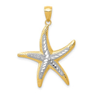 Load image into Gallery viewer, 14K with White Rhodium Starfish Pendant
