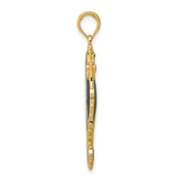 Load image into Gallery viewer, 14K 3-D Blue Enameled Seahorse Pendant
