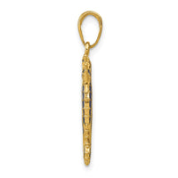 Load image into Gallery viewer, 14K 3-D Blue Enameled Seahorse Pendant
