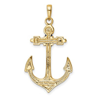Load image into Gallery viewer, 14K 2-D Red, White, and Blue Enameled Anchor Pendant
