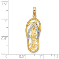 Load image into Gallery viewer, 14K Two-tone Triple Sea Turtle Flip-Flop Pendant
