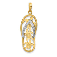 Load image into Gallery viewer, 14K Two-tone Triple Sea Turtle Flip-Flop Pendant
