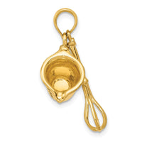 Load image into Gallery viewer, 14K 3-D Black Enameled Measuring Cup and Whisk Pendant

