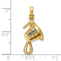 Load image into Gallery viewer, 14K 3-D Black Enameled Measuring Cup and Whisk Pendant
