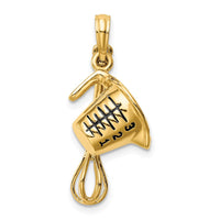Load image into Gallery viewer, 14K 3-D Black Enameled Measuring Cup and Whisk Pendant
