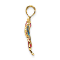 Load image into Gallery viewer, 14K Blue and Red Enameled Butterfly Pendant
