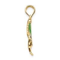 Load image into Gallery viewer, 14K Green Enameled Butterly Pendant
