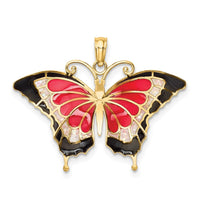 Load image into Gallery viewer, 14K Enameled Butterfly Pendant
