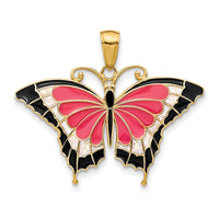 Load image into Gallery viewer, 14K Enameled Butterfly Pendant
