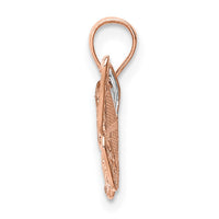 Load image into Gallery viewer, 14k Rose Gold w/Rhodium Diamond-cut Butterfly Pendant
