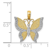 Load image into Gallery viewer, 14K w/Rhodium Butterfly Pendant
