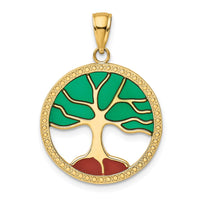 Load image into Gallery viewer, 14K Enameled Tree of Life Pendant
