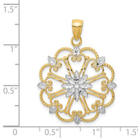 Load image into Gallery viewer, 14K and Rhodium Starburst Pendant
