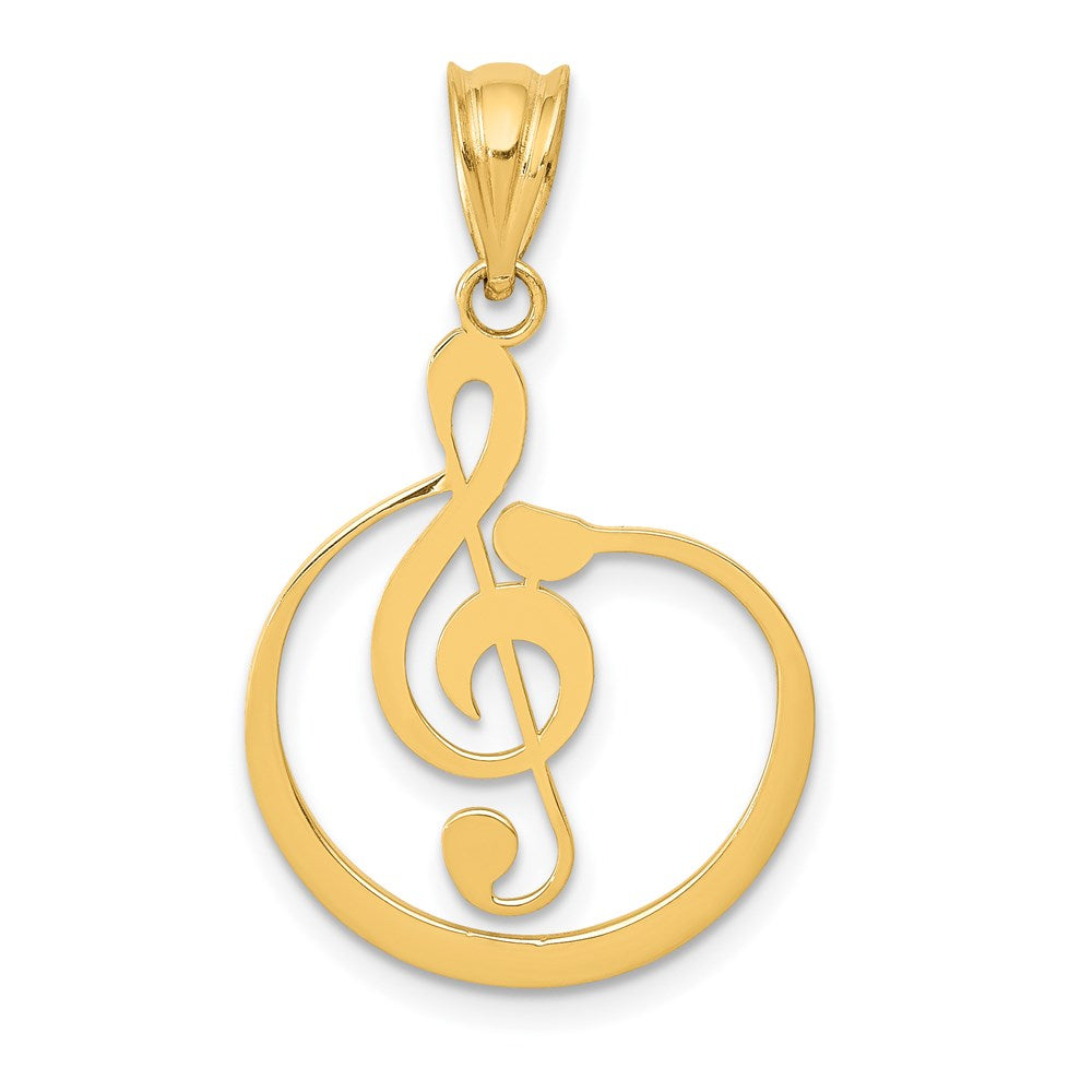 14k G Clef Musical Note Pendant