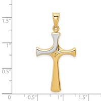 Load image into Gallery viewer, 14k w/Rhodium Fancy Cross Pendant
