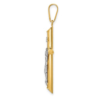 Load image into Gallery viewer, 14k Two-tone Hollow Crucifix Pendant
