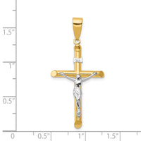 Load image into Gallery viewer, 14k Two-tone Hollow Crucifix Pendant
