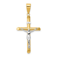 Load image into Gallery viewer, 14k Two-tone Hollow Crucifix Pendant
