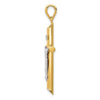 Load image into Gallery viewer, 14k Two-tone Hollow Crucifix Pendant
