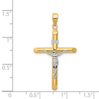 Load image into Gallery viewer, 14k Two-tone Hollow Crucifix Pendant
